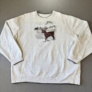 VTG Deer Wildlife Sweatshirt Mens XL Pullover Outdoors Nature Cabincore Rustic